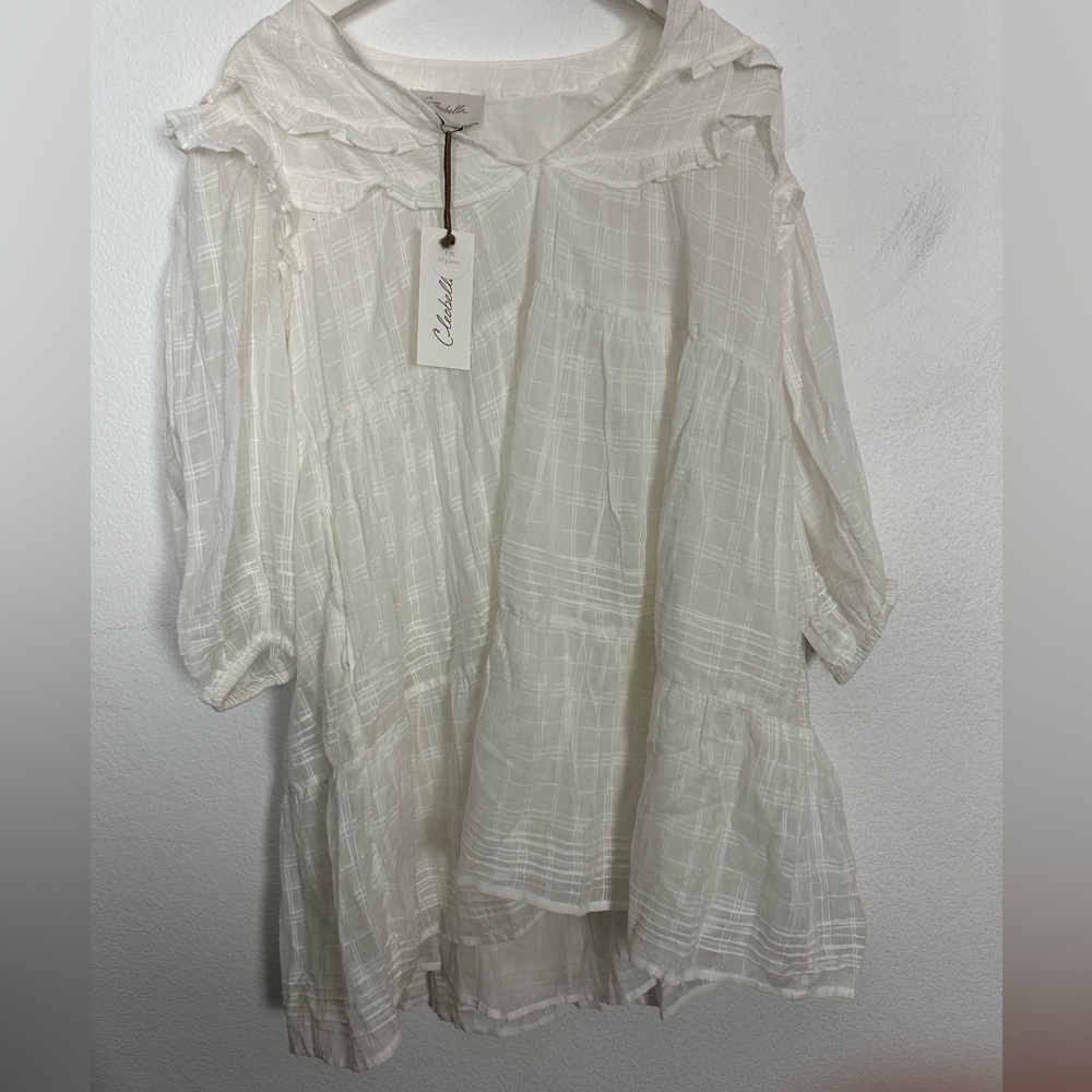 Cleobella Ruffled White Elliot Mini Dress Women’s XS New with tags Babydoll